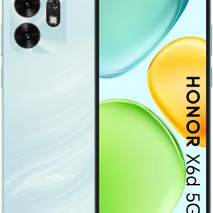 HONOR X6d 5G Smartphone, 4GB+4GB RAM, 256GB Storage, Dual SIM, 5130mAh Long-Lasting Battery, 50MP Ultra-Clear Camera, 6.75” 90Hz Large Display, 8-Core 5G Processor, MagicOS, Ocean Cyan