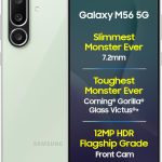 Samsung Galaxy M56 5G Mobile (Light Green,8GB RAM,256GB Storage)| Segment's Slimmest|