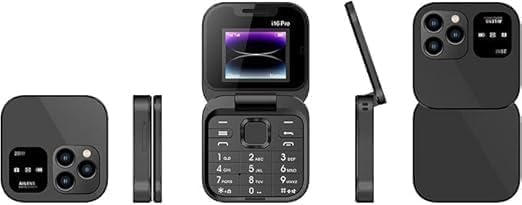 SOYES i16 Pro Flip Phone with Triple Camera, 2.4-inch Display, Dual Screen Design(black)