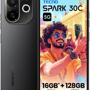 TECNO Spark 30C 5G (Midnight Shadow, 4GB + 64GB) | D6300 5G Processor | 5000mAh Battery | NFC, Infrared Remote Control | Dolby Atmos