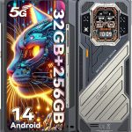 CUBOT King Kong X Rugged Smartphone 5G - 32GB+256GB Cell Phone, 10200mAh(33W) Battery, 6.58" FHD+1.85" Dual Display Rugged Phone Unlocked, 100MP Camera, 5G Dual SIM Android 14 Phones, NFC/GPS/OTG