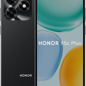 HONOR X5c Plus 4G Smartphone, 4GB RAM 128GB ROM, Dual SIM, 5130mAh Battery, 6.74" 90Hz Display, 50MP Camera, Midnight Black – Middle East Version