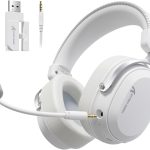 ATTACK SHARK L30PRO Wireless Gaming Headset, 7.1 Surround Sound 50mm Bio-Drivers, 3-Mode 2.4G/BT 5.3/Wired Headphones with Detachable Noise Cancelling Mic for PC/PS/Xbox/Switch, 84H Battery-White