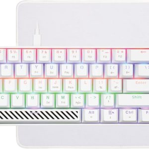 Alpha Pack 3-in-1 Gaming Bundle – Keyboard, 65g Lightweight Mouse & Mousepad - White