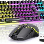 CHONCHOW Gaming Wireless Keyboard and Mouse Combo,Rechargeable LED Rainbow Backlit,Mechanical Feel Anti-ghosting with Side Button for Computer PC Laptop Compatible with Windows Mac Ps4/Ps5 Xbox one