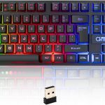 CHONCHOW Wireless Gaming Keyboard and Mouse Combo, Rechargeable 87 Key LED Light Up Keyboard Ergonomic Cordless Gaming Mouse combo Backlit Wireless set for Xbox PS4 PS4 PC Laptop (local, black set)