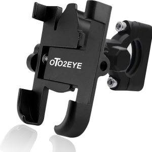 OTO2EYE Mobile Holder for Bikes or Bike Mobile Holder for Maps and GPS Navigation Firm Gripping, Anti Shake and Stable Cradle Clamp 360° Rotation Phone Mount (Black Color) (Handle Bar Fitting)