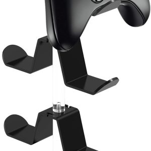 3-Tier Controller Holder Universal Level Headphone Stand Acrylic Gaming Controller Display Stand Adjustable Angle Headset Hanger Controller Desk Organiser for Controller Headphones
