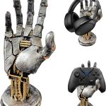 Cyberpunk Headphone Stand and Controller Holder: Premium Gaming Accessories with Robot Arm Design