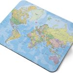 Destination Vinyl ltd World Map Globe Earth Flexible Rectangle 5mm Rubber Mouse Mat Pad Office Home Novelty Printed Desk Accessory 170942