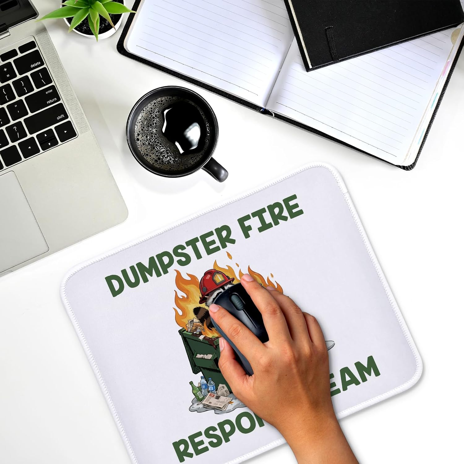 Funny Dumpster Fire Raccoon Mouse Pad Gifts - Dumpster Fire Response Team - Non-Slip Mousepad