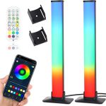 LED Light Bar, Pack of 2 Smart LED Light Bars, RGB TV Ambient Lamp, Backlight with App and Remote Control, Gaming LED Lamp Sync with Music, LED Light Bar for Gaming, PC, TV Decoration